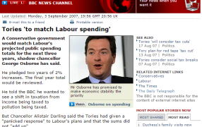 Tories to match labour spending